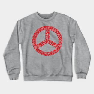 NO WW3 PRAYING FOR PEACE RED HEART PEACE SYMBOL DESIGN Crewneck Sweatshirt